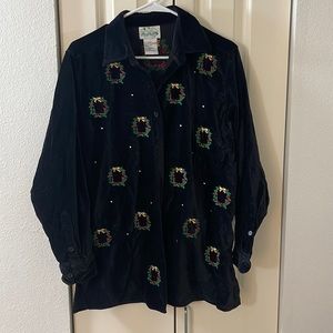 Wreath Crushed Velvet Ugly Sweater